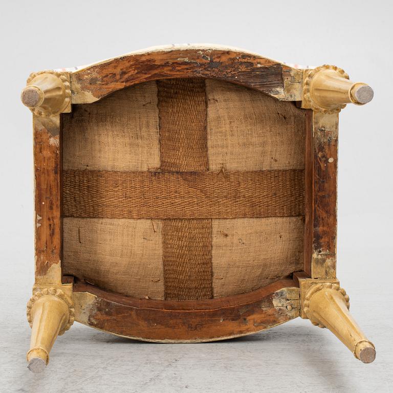 A Gustavian stool by Johan Lindgren (active in Stockholm, Sweden, 1770-1800).