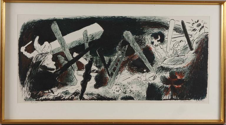 OLLE BONNIÉR, färglitografi, sign., dat. jan-74, och numr. 9/50.