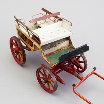 A painted metal horse carriage Germany c 1890-1900.