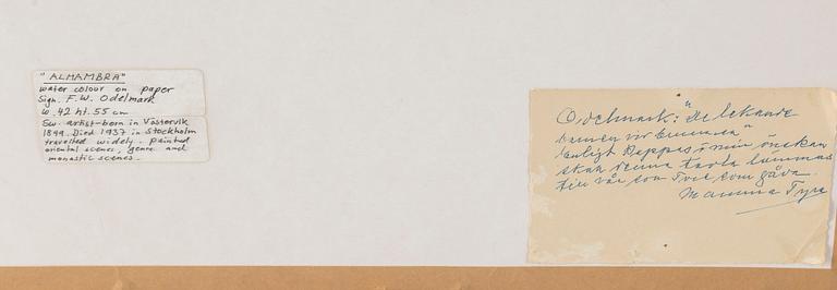 FRANS WILHELM ODELMARK, watercolour, signed.