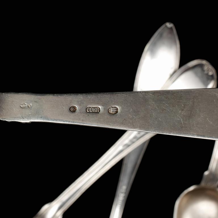 PARTI SILVERBESTICK, 55 st, bland annat GAB, Stockholm, 1970. total vikt ca 1526g.