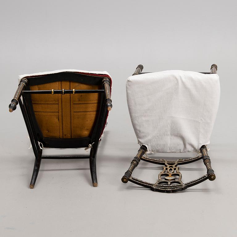 A pair of late 19th century Chinese chairs.