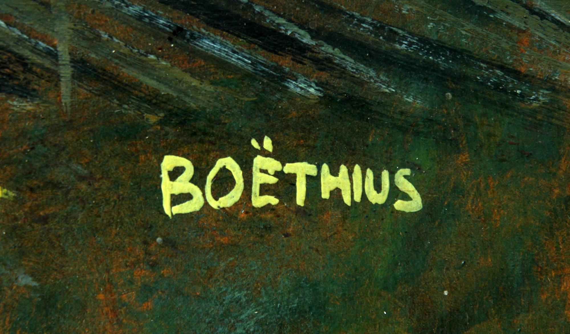LARS BOETHIUS, olja på pannå, sign.