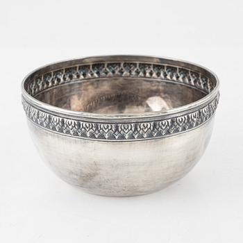 Five sterling silver bowls.