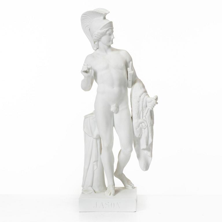 Bertel Thorvaldsen, after, a bisquit porcelain figurin, 'Jason and the golden fleece'.