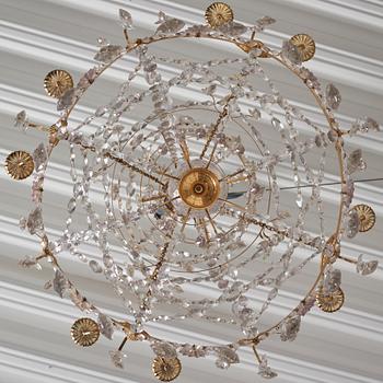 A Gustavian late 18th century eight-light chandelier.