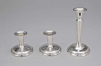 LJUSSTAKAR, 2+1, silver, GAB, Stockholm 1950-tal.