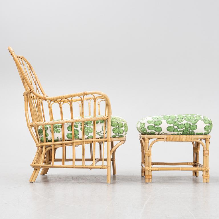 Josef Frank, Fåtölj med fotpall, Firma Svenskt Tenn, modell 311.