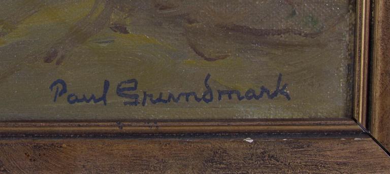 GRUNDMARK, PAUL. Olja på pannå, sign.