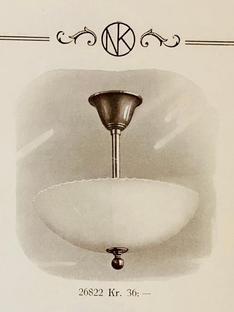 Erik Tidstrand, a model '26822' ceiling light, Nordiska Kompaniet, 1920's/30's.