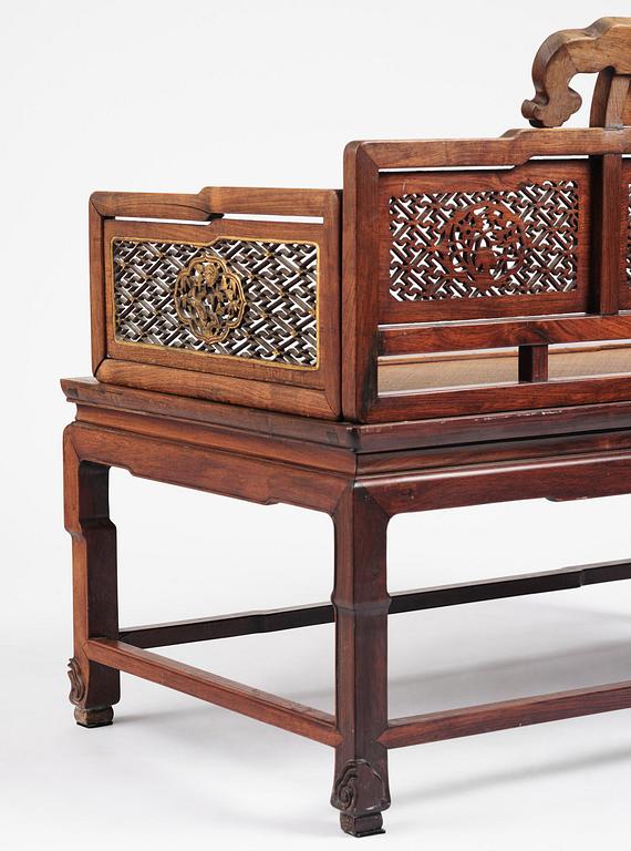 Dagbädd, hardwood. Qingdynastin, 1800-tal.