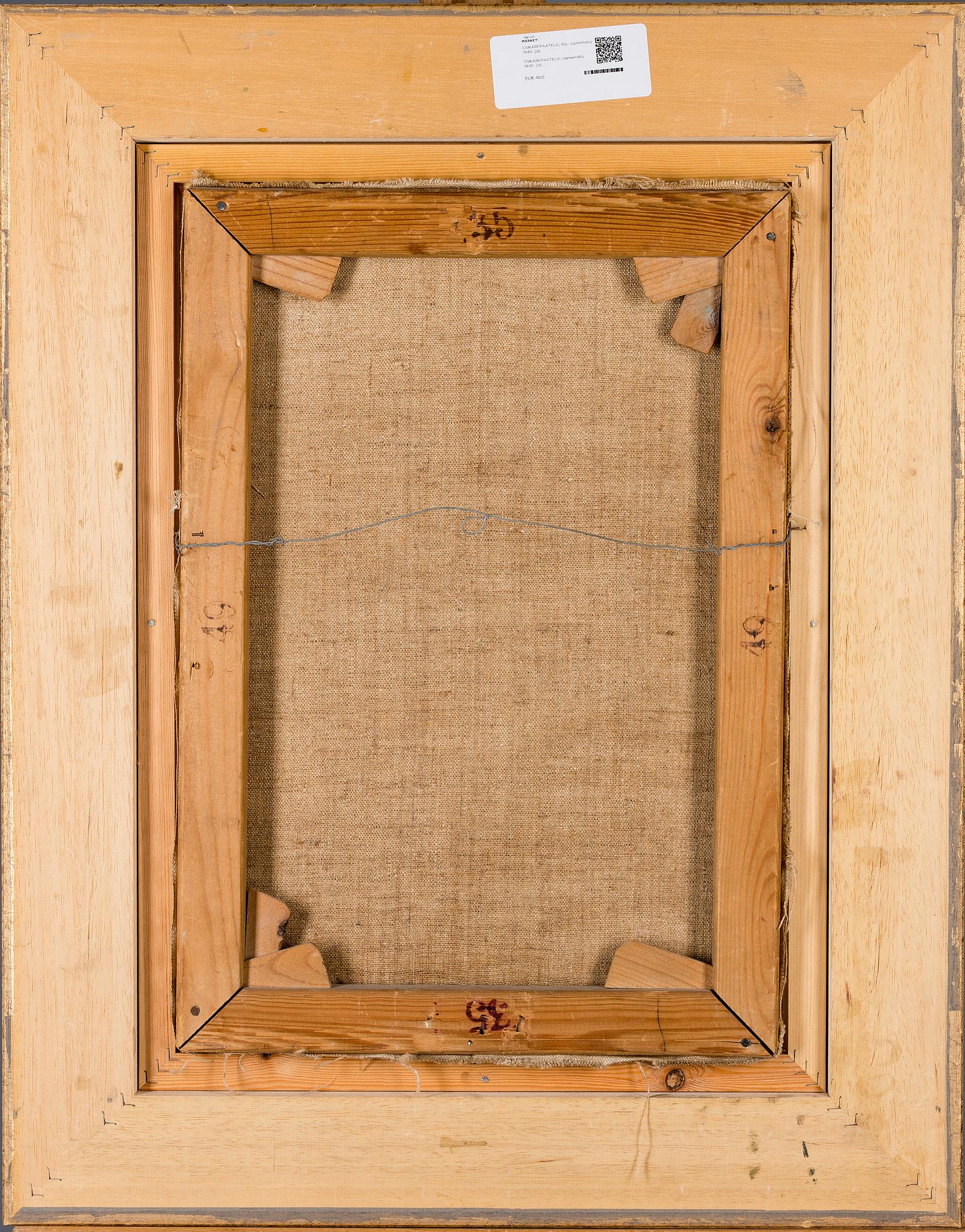 OSKARI PAATELA, olja på duk, signerad och daterad 1940.