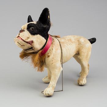 A papier mache french bulldog, France, ca 1900.