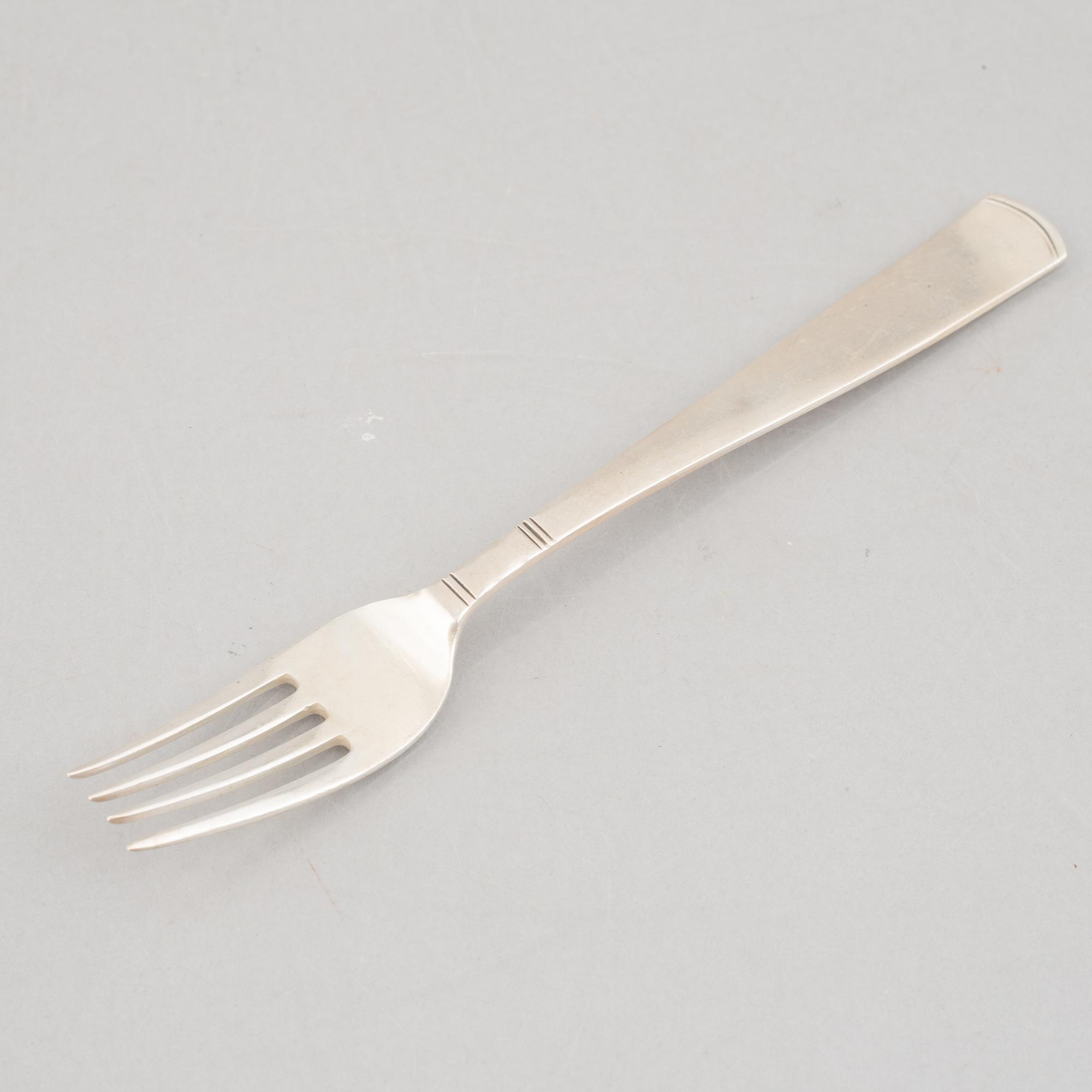 Jacob Ängman, a 65-piece silver cutlery, model 'Rosenholm', GAB, Stockholm and Eskilstuna, including 1957.