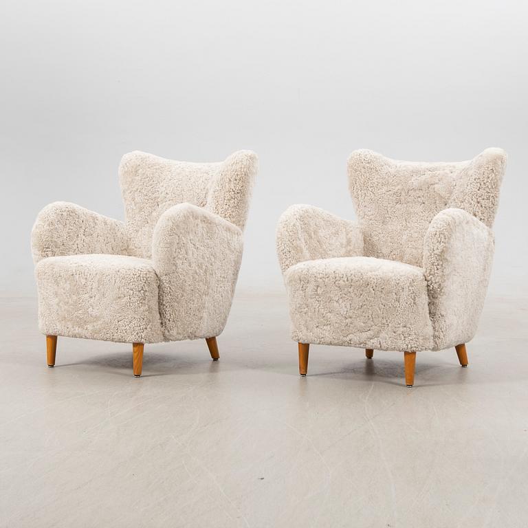 Armchairs, a pair, Swedish Modern, 1940s.
