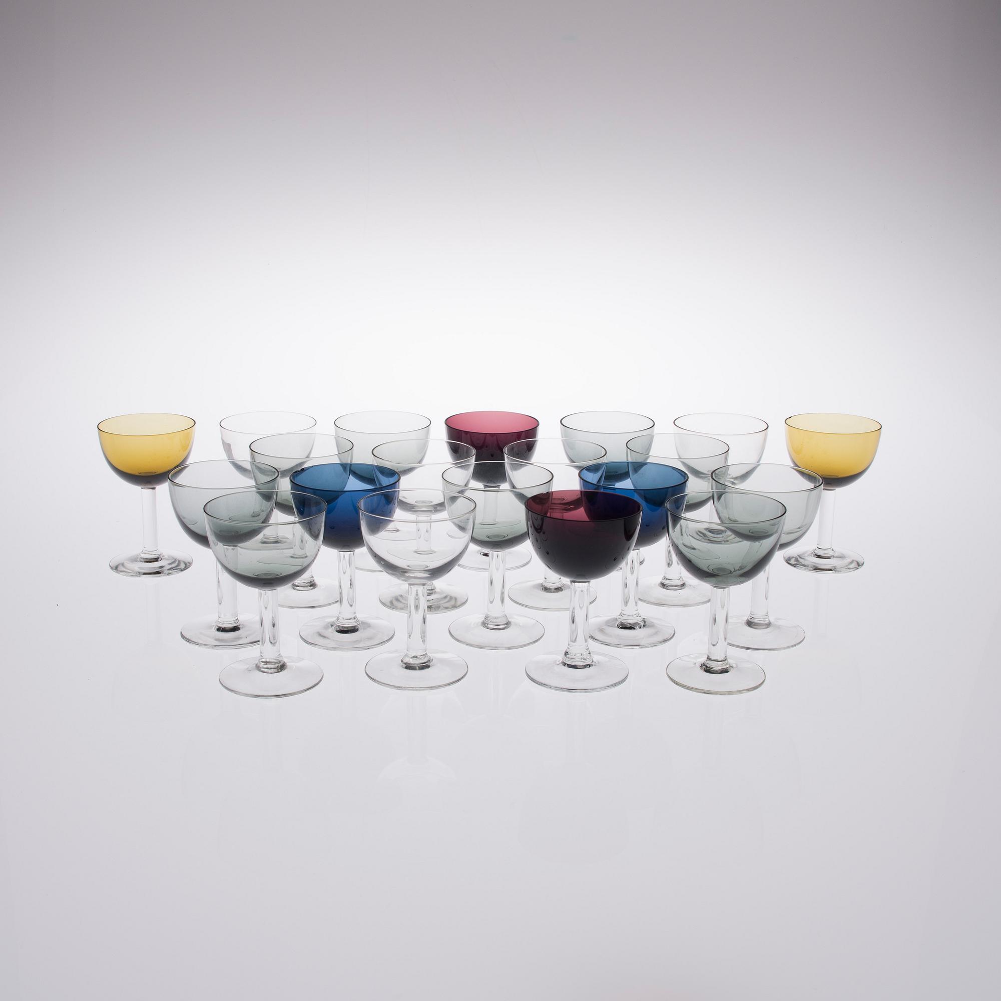 SAARA HOPEA, LIKÖRGLAS, 20 st, glas, "1125", Nuutajärvi.