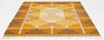 Ingegerd Silow, a flat weave rug, signed IS, c. 225 x 168 cm.