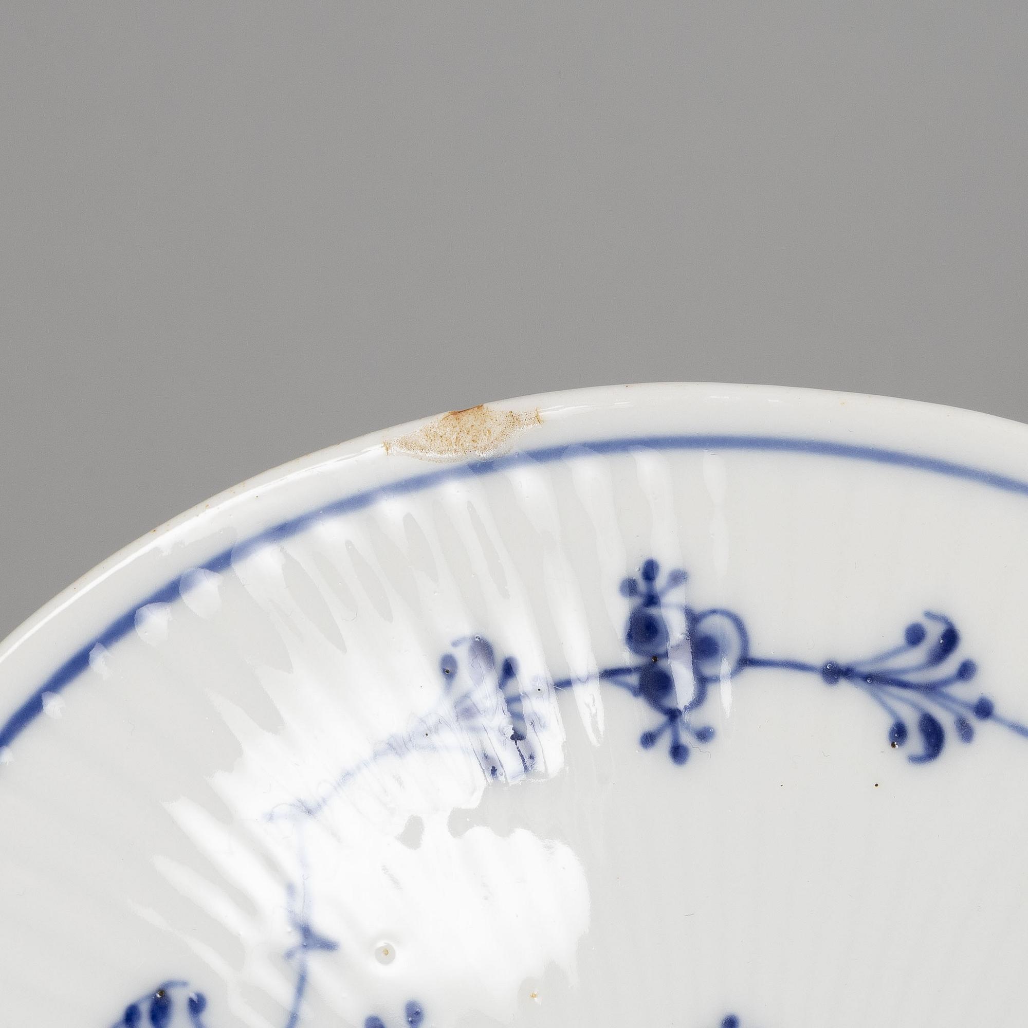Service pieces, 5 pcs, porcelain, "Blue Fluted", Royal Copenhagen, Denmark.