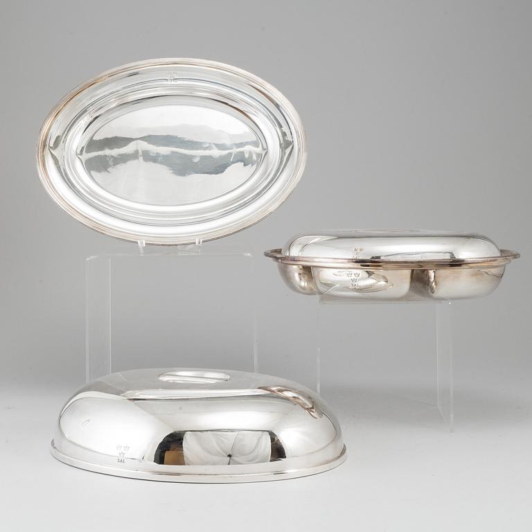 SWEDISH AMERICAN LINE, 3 serving dishes. Gense.