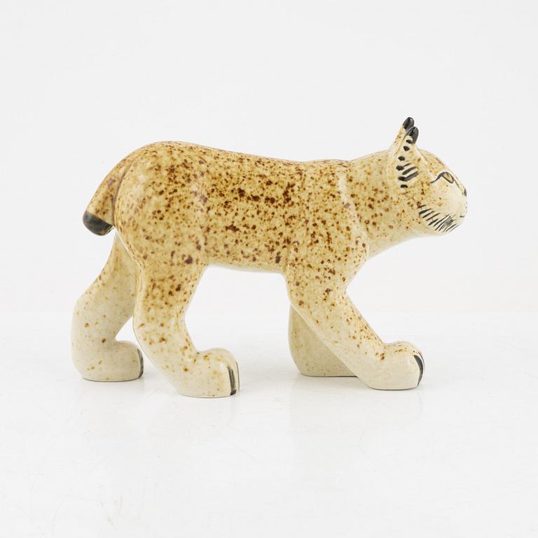 Lisa Larson, a stoneware figurine of a lynx, for Nordiska Kompaniet in cooperation with WWF, Gustavsberg.