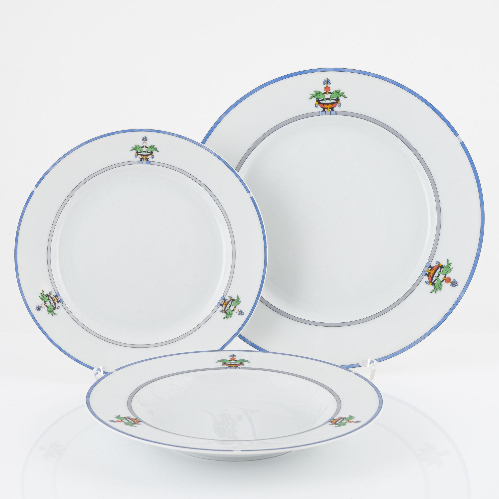 Servisdelar, 19 st, porslin "La Maison Venitienne", Cartier, Limoges, Frankrike.