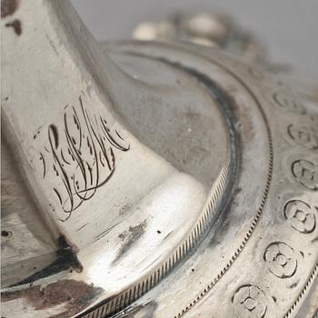 LJUSSTAKAR, ett par, silver, 1800-talets andra hälft, vikt 710 g.