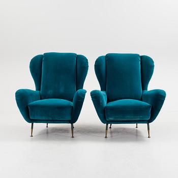 a pair of Italian 1950/60s  armchairs.