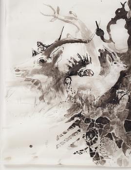 Lotta Döbling, signed and dated 2014. Ink on paper.