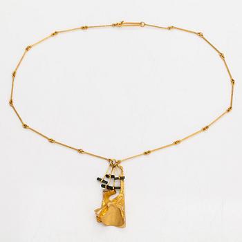 Björn Weckström, halsband "Semiramis", 14K guld och turmaliner. Lapponia 1973.
