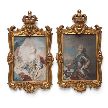 601. Carl Gustaf Pilo Efter, Kung Fredrik V (1723-1766) och hans maka drottning Louise (1724-1751).