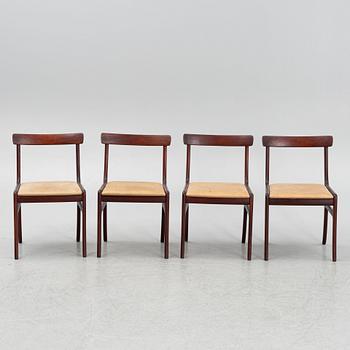 Ole Wanscher, chairs, 4 pcs, "Rungstedlund", Poul Jeppesen, Denmark, second half of the 20th century.
