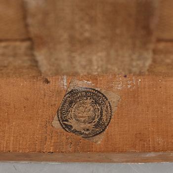 KARMSTOLAR, två stycken mycket snarlika, gustavianska stockholmsarbeten, 1700-talets slut.