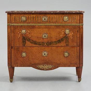 A late Gustavian commode, 18th century, by J Hultsten (master in Stockholm 1773-1794).