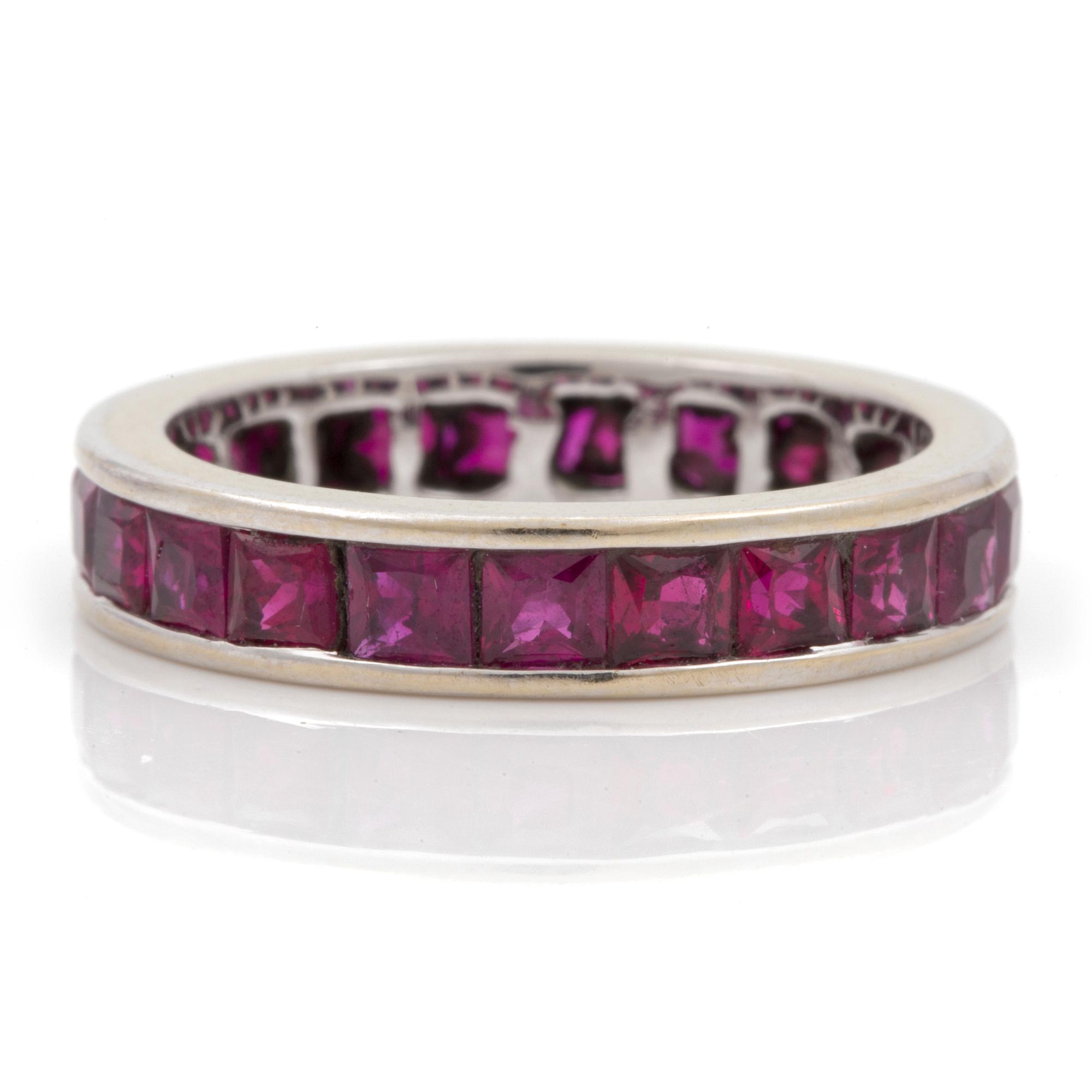A circa 4.30 ct ruby eternity ring.