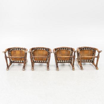 Chairs, 4 pcs, late Baroque, 18th century.