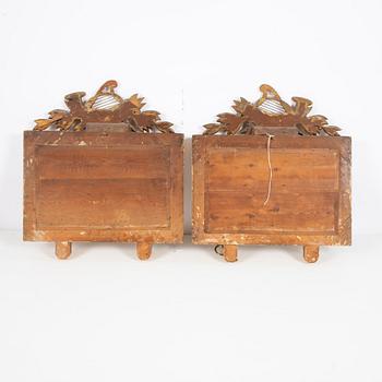 A pair of mid 19th century mirror sconces, Gothenburg, Sweden.