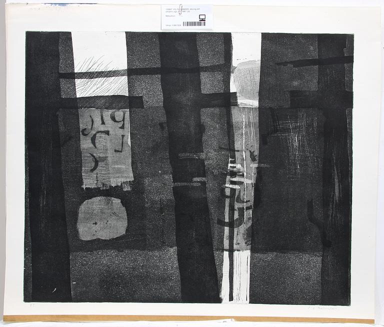 PG THELANDER, etsning och akvatint, sign, PT, 1961.