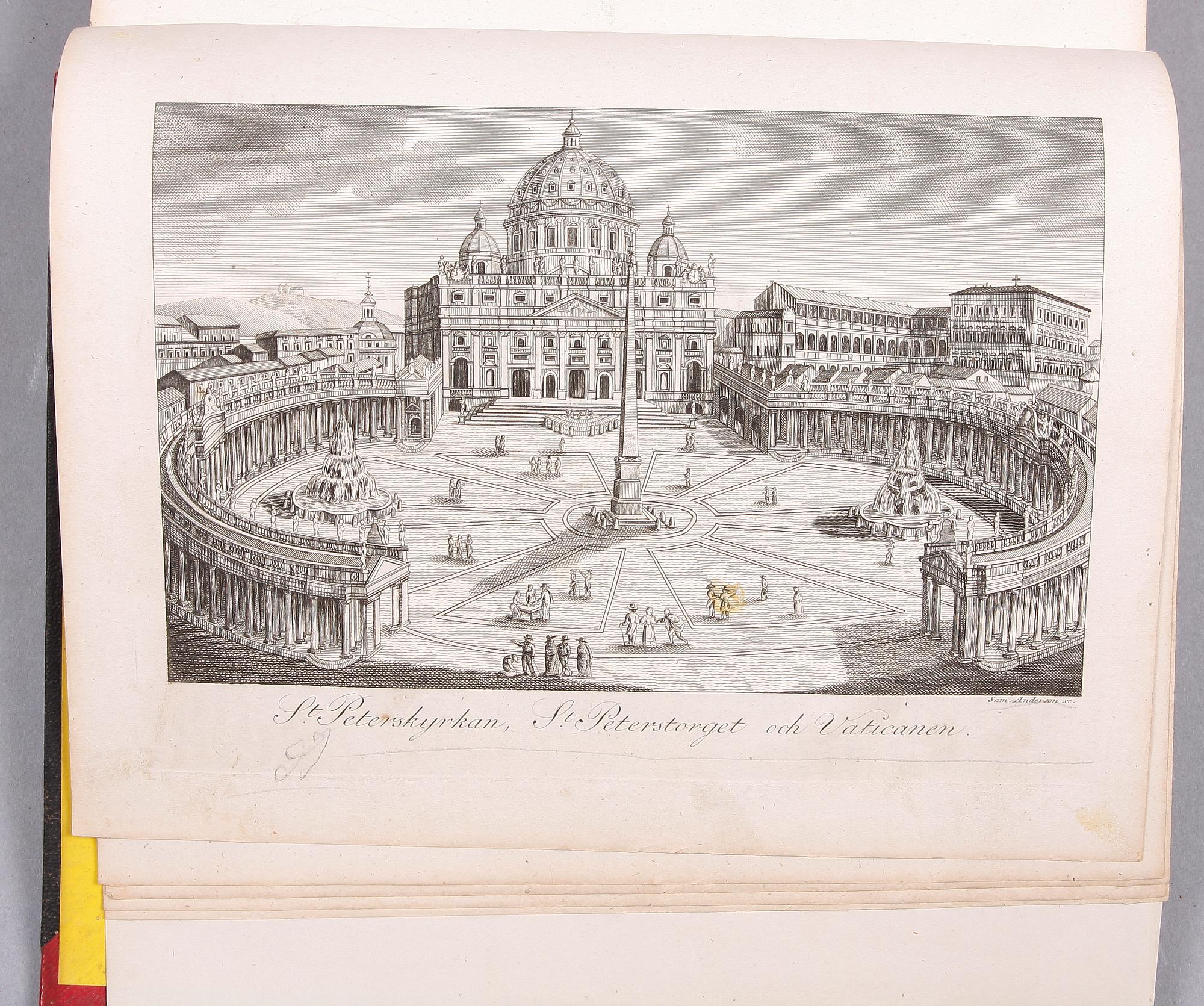 BÖCKER, 7 st, bla  "Kosmorama eller målningar af...naturen konsten och menniskolifvet...", Stockholm 1835.