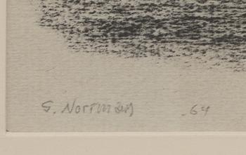 GUNNAR NORRMAN, kolteckning, signerad och daterad .64.