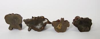 FIGURINER, 4 st, brons, trol Japan.