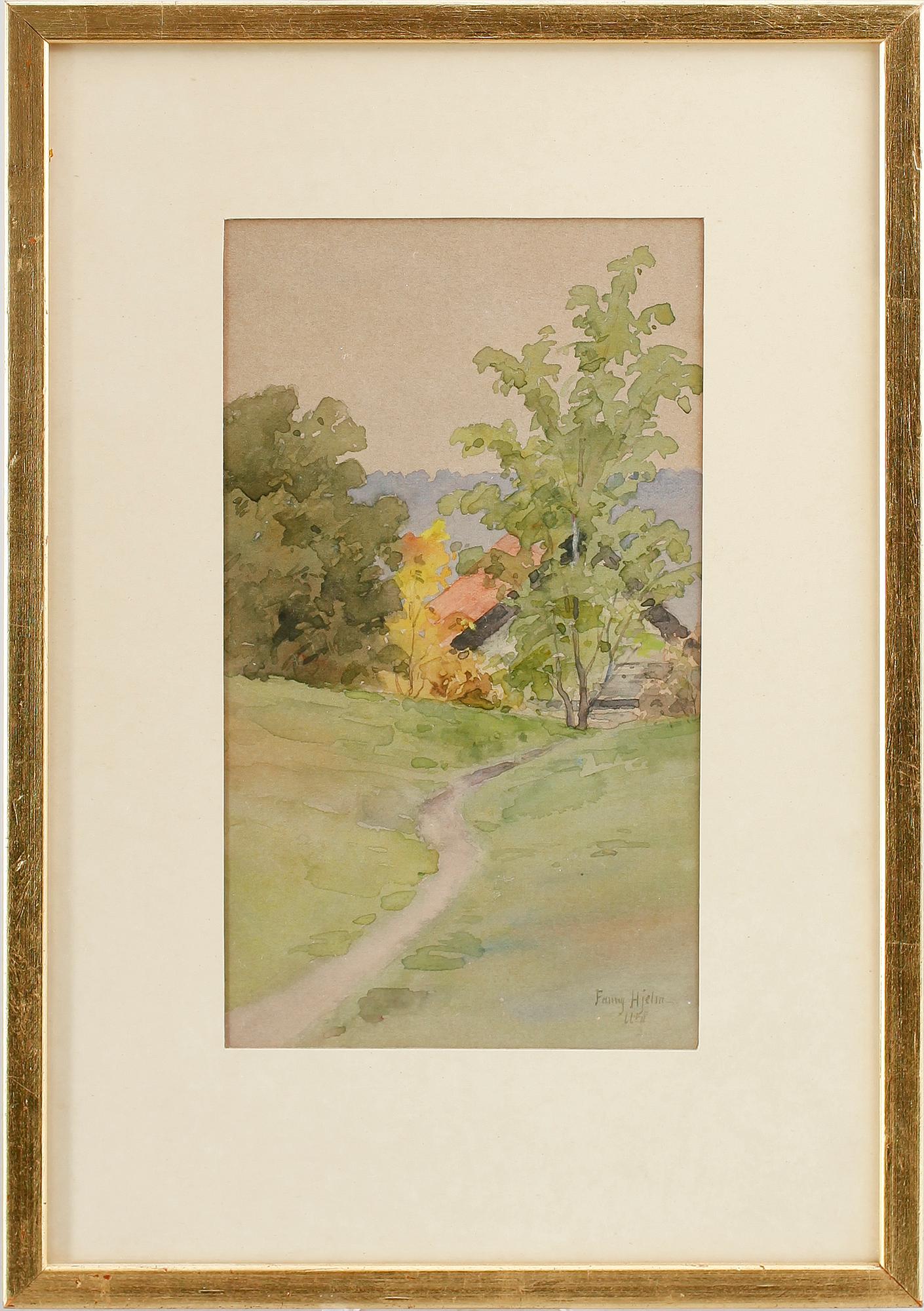 FANNY HJELM, akvarell, signerad.