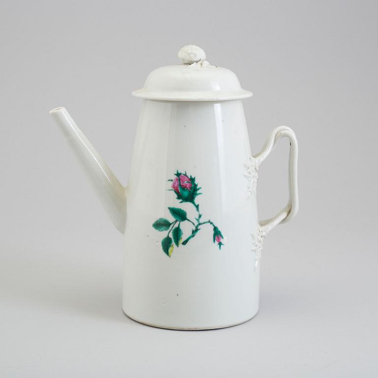 KAFFEKANNA med LOCK, kompaniporslin. Qingdynastin, Jiaqing (1796-1820).