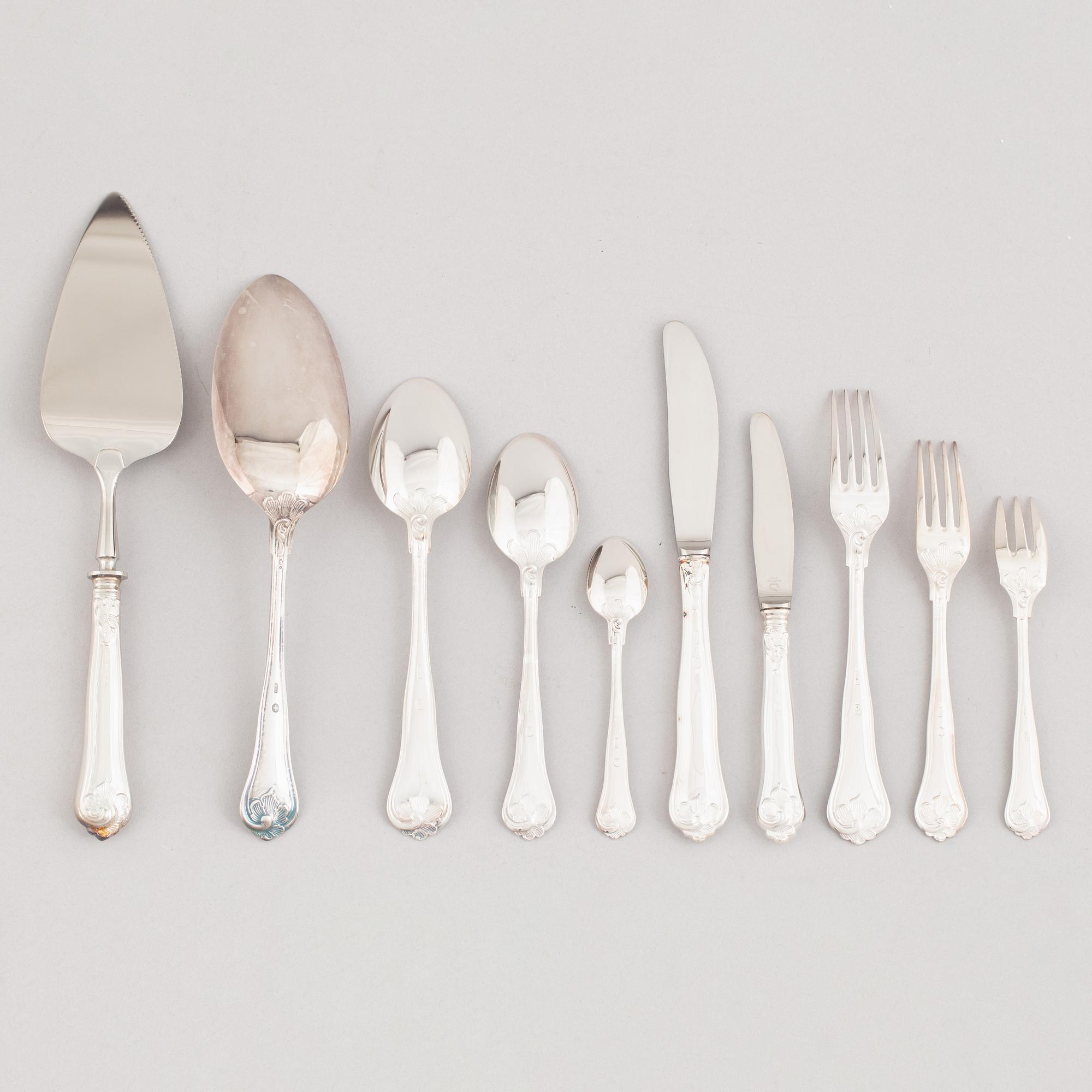 A silver cutlery, model 'Sachsisk', mostly Cohr, Denmark (100 pieces).