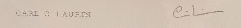 CARL LARSSON, etsning, signerad C.L.