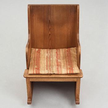 Axel Einar Hjorth, a stained pine "Lovö" rocking chair, Nordiska Kompaniet, Sweden 1930's.