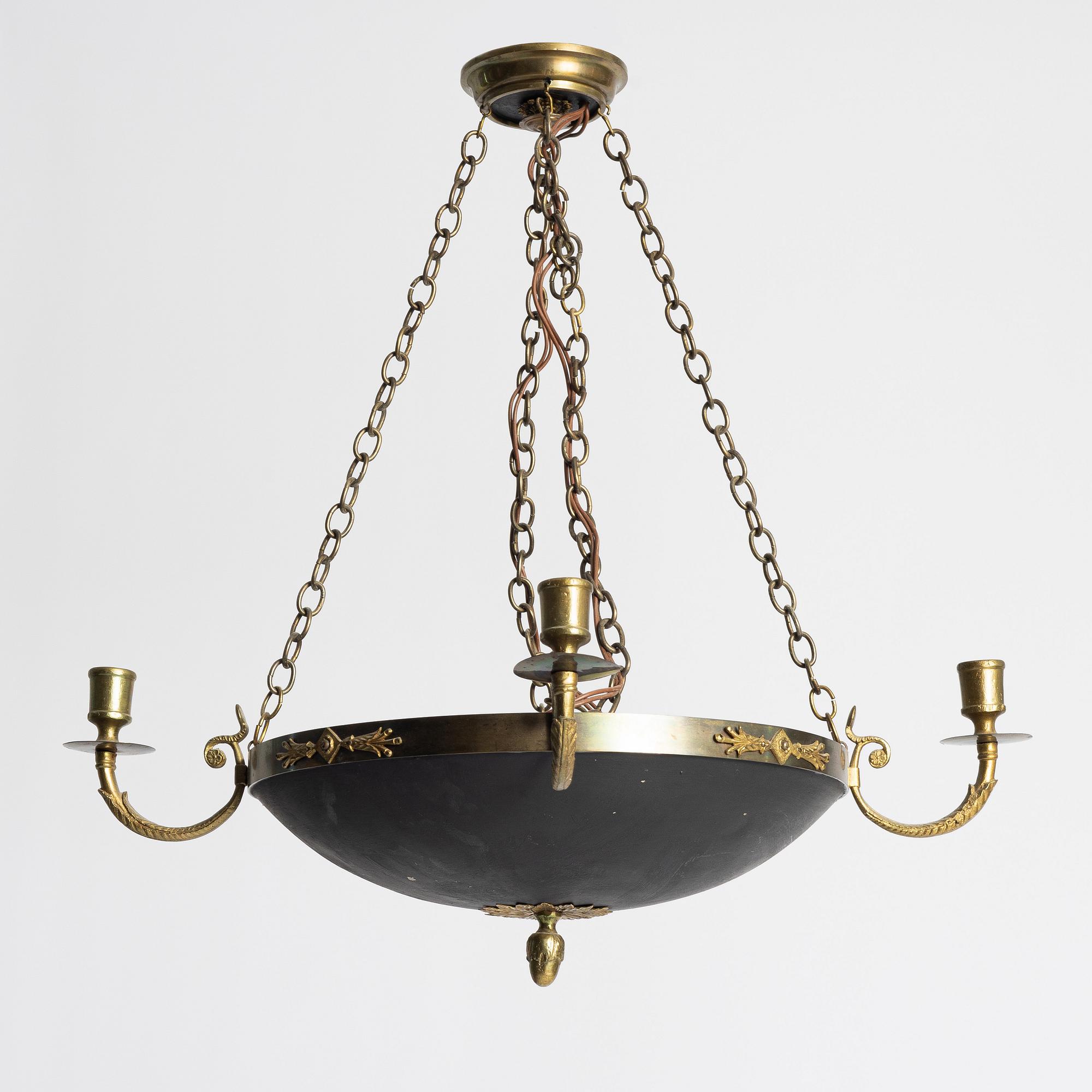 Ceiling lamp, Empire style, circa 1900.