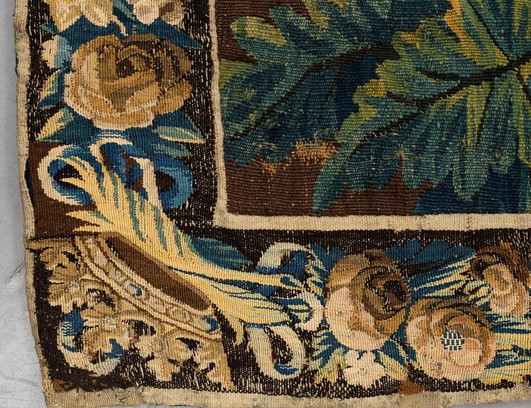 A tapestry, “La poesie pastoral”, tapestry weave, ca 251,5 x 283 cm, after Boucher, France 18th century.