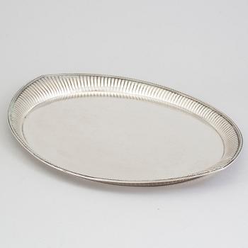 K ANDERSON, an Empire style silver tray from Stockholm, 1895.