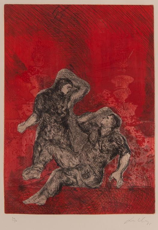 Sandro Chia, etching in colours, 1985, signed 30/50.