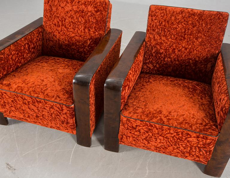 FÅTÖLJER, ett par, funkis, 1930-tal.